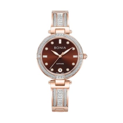 Bonia Elegance BNB10850-2647S Brown Dial Color Women Watch 